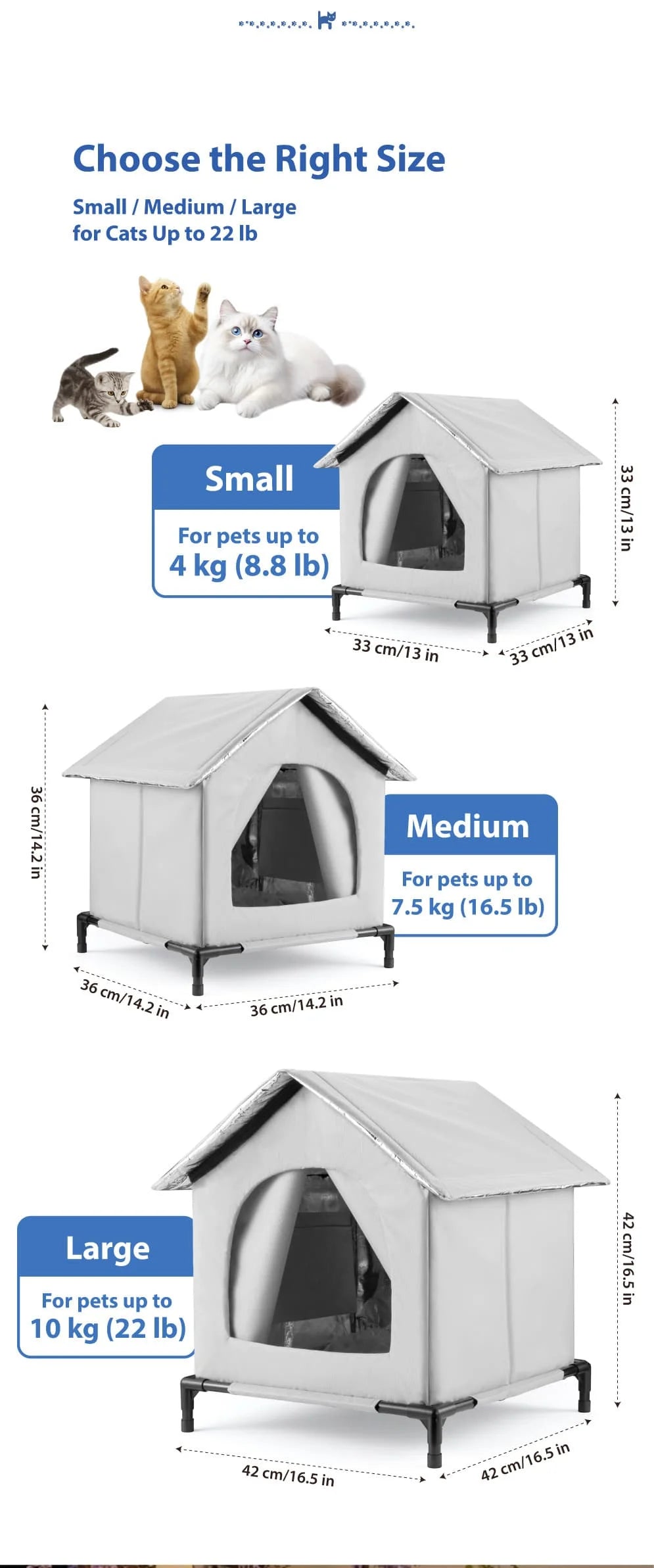 All-Season Waterproof Foldable Cat House with Cooling & Warming Features