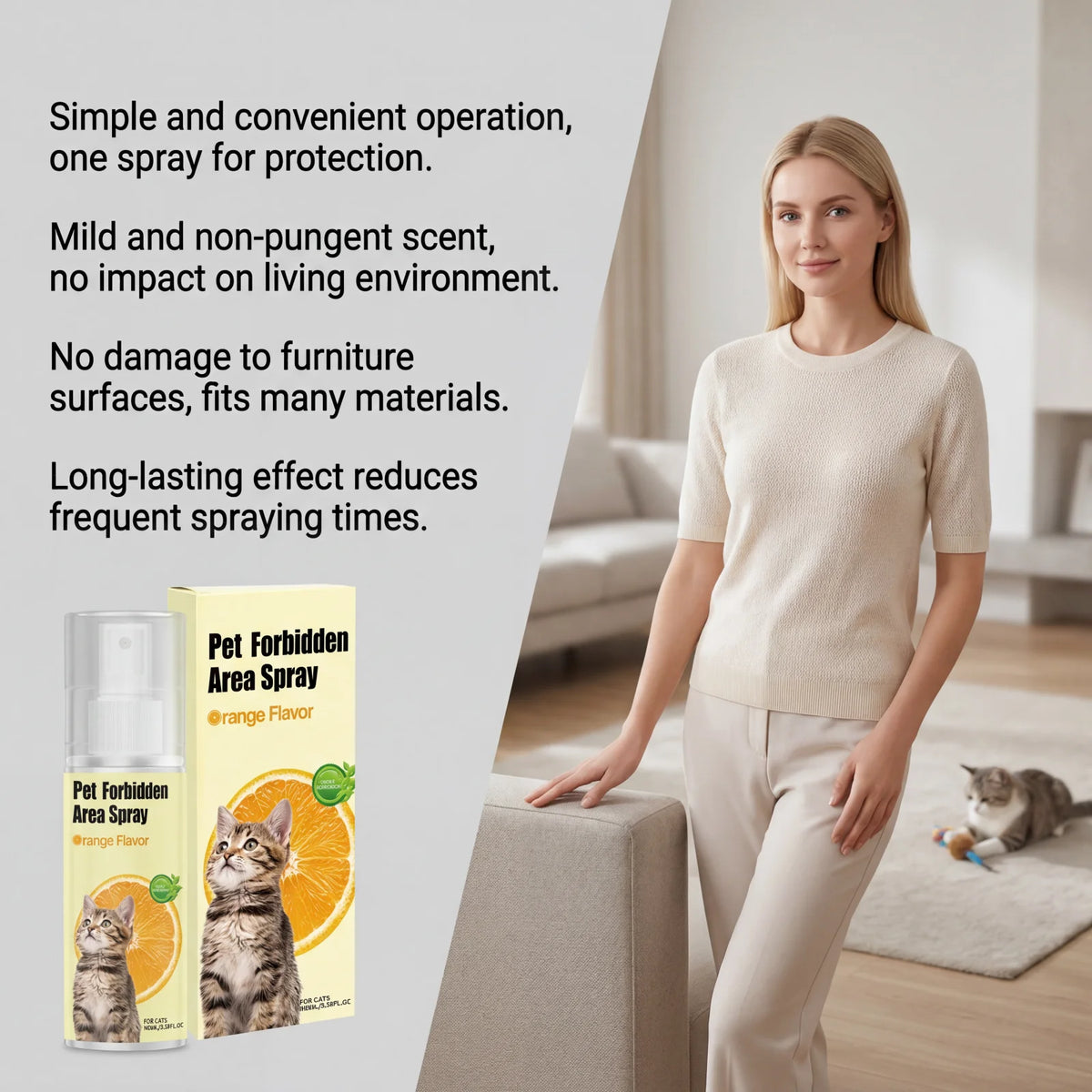 Gentle Cat Deterrent Spray for Furniture Protection