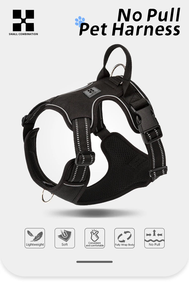 Reflective No-Pull Dog Harness with Quick-Release Buckles