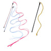 Interactive Cat Teaser Rod Toy with Satin Ribbon