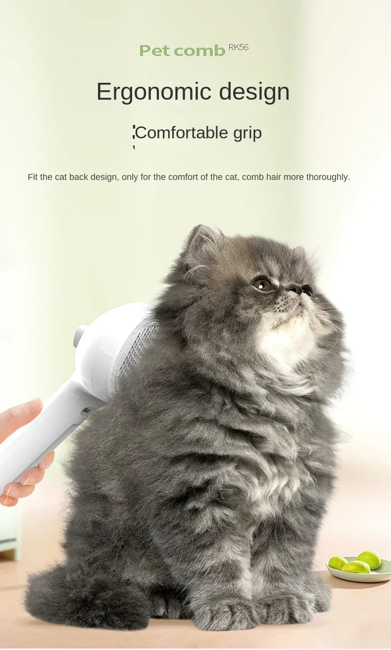 Brosse de toilettage électrique 3-en-1 pour animaux avec vapeur et massage