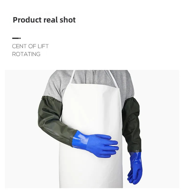 Extended Waterproof Rubber Gloves for Dishwashing, Car Washing & Labor Tasks