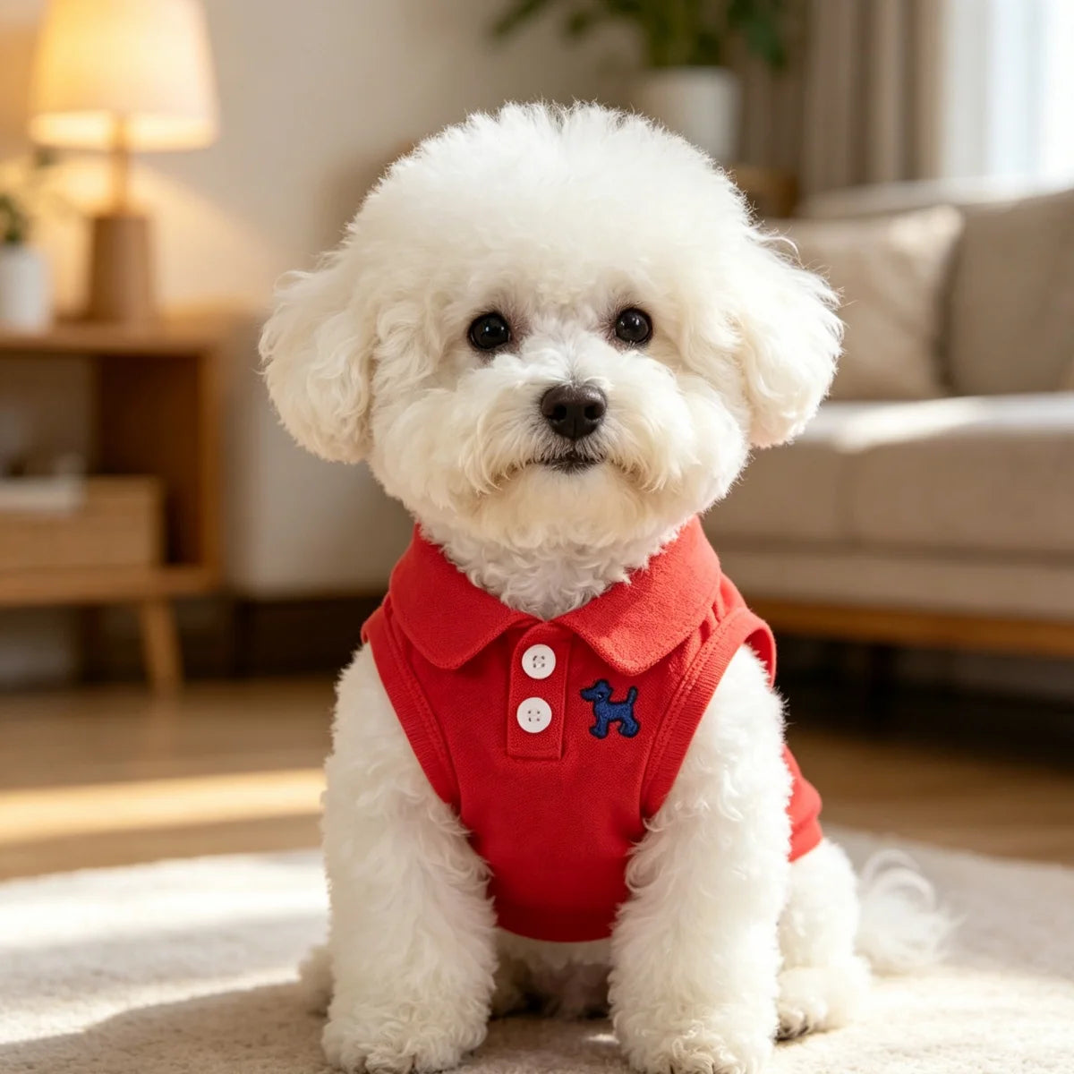 Breathable Solid Color Polo Shirt for Cats and Small Dogs