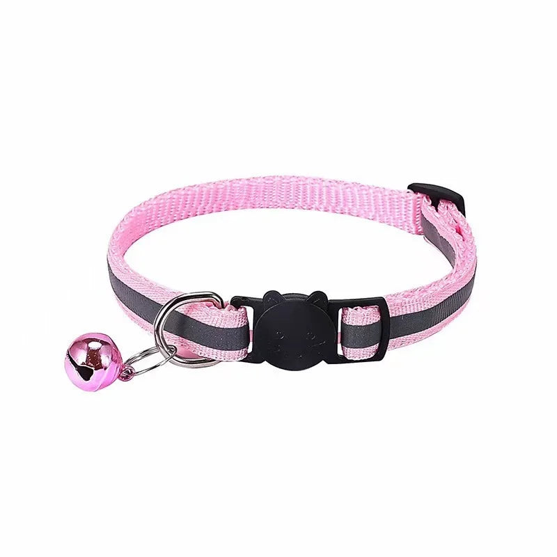 Reflective Cat Collar with Detachable Bell