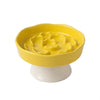 Ceramic Elevated Cat Bowl with Slow Feeder Design