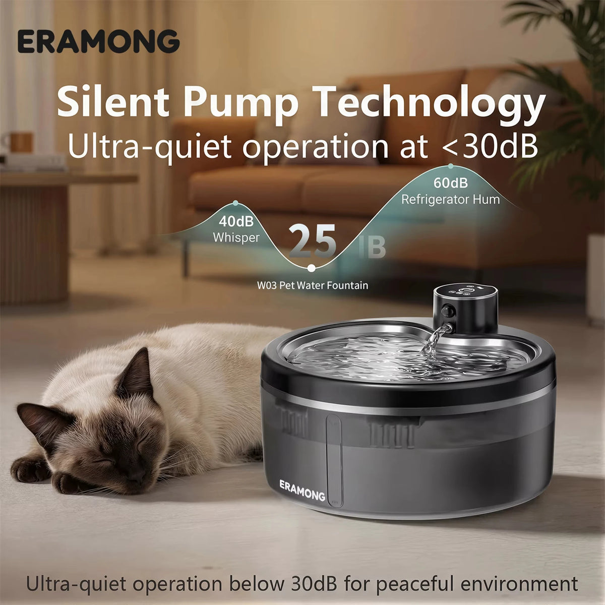 Wireless Cat Water Fountain with Smart Sensor and 4000mAh Battery
