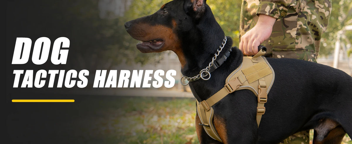 Tactical Dog Harness with Reflective Strips for Training and Outdoor Adventures