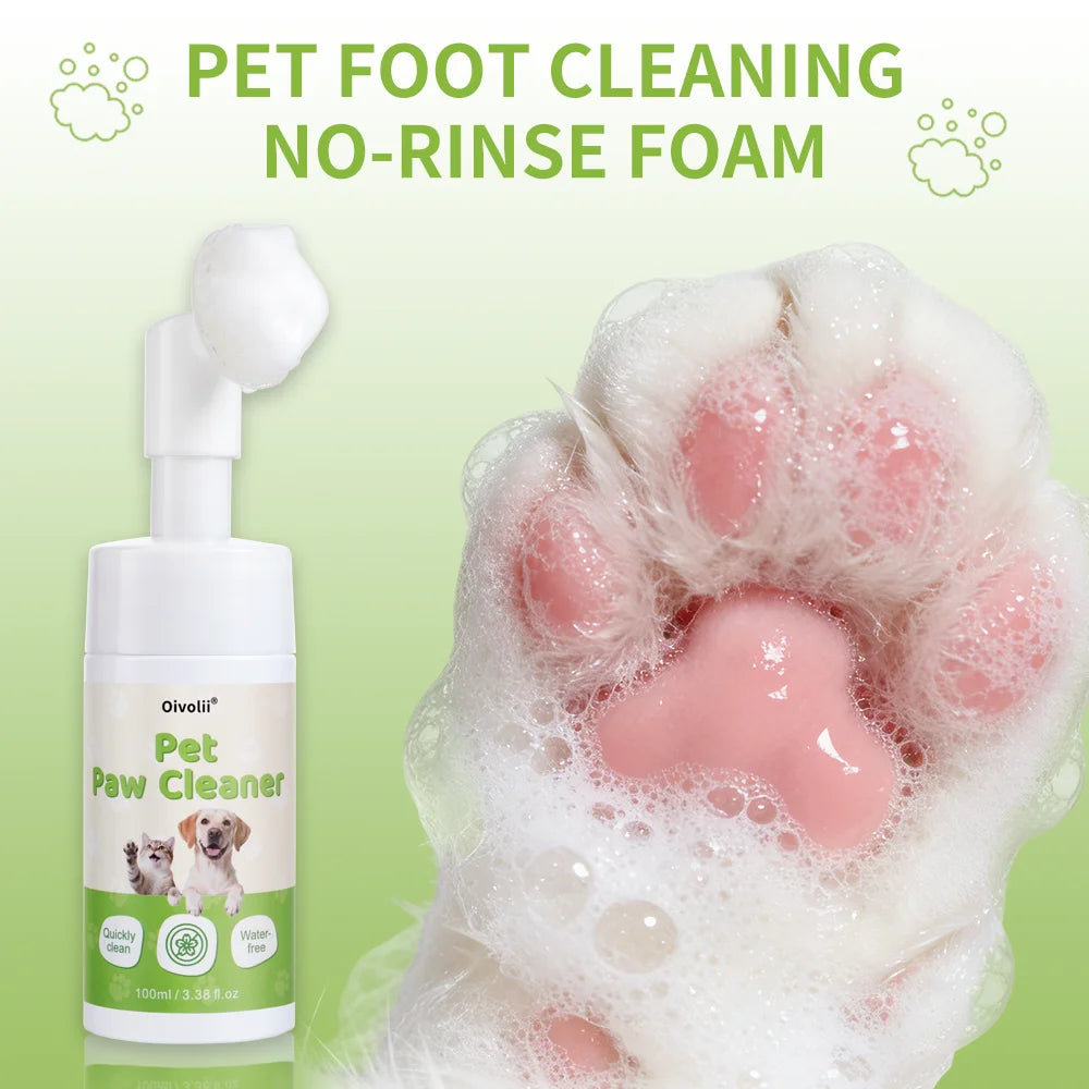 Waterless Paw Foam Cleaner with Built-In Silicone Brush