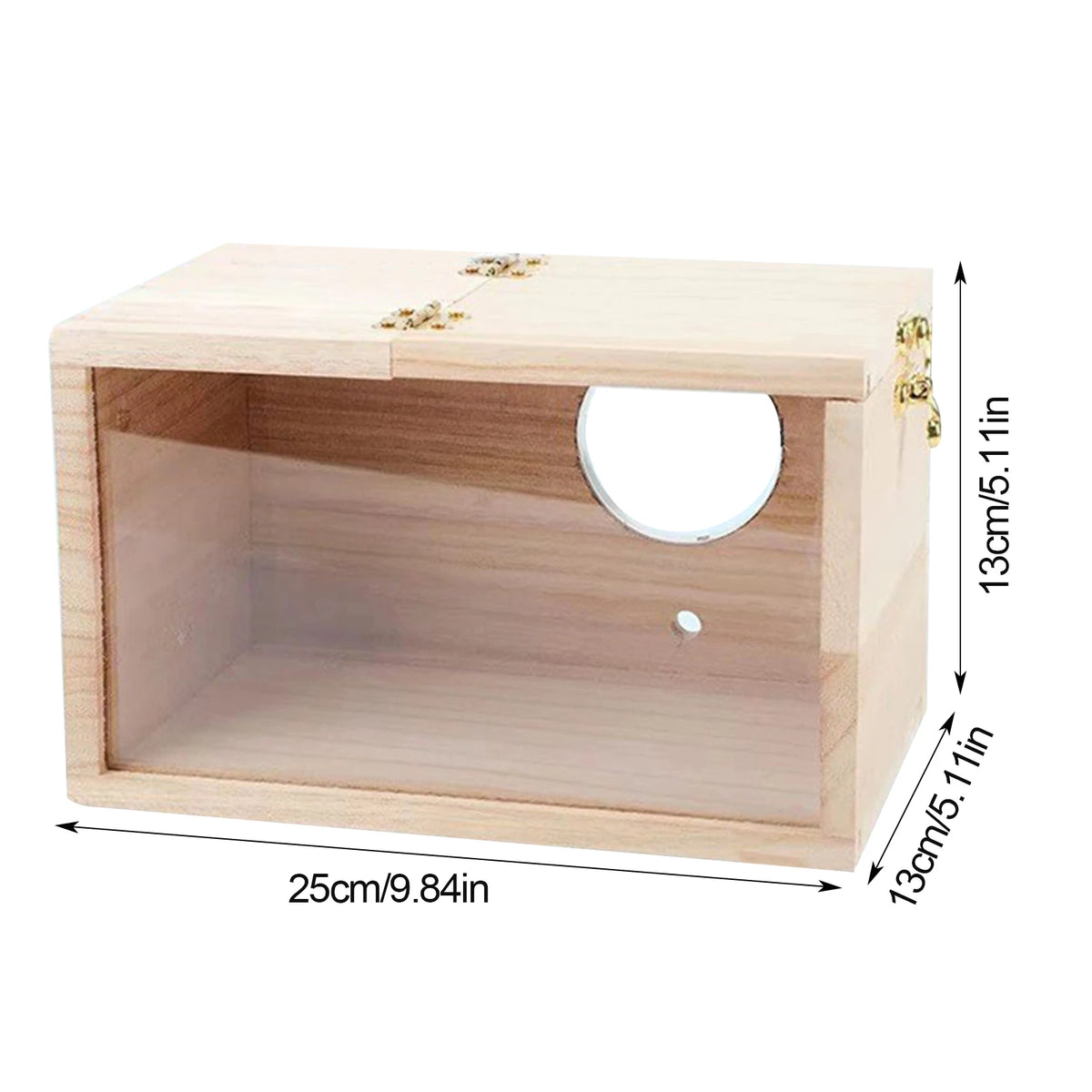 Natural Wood Bird Nesting Box with Viewing Window