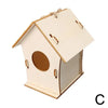 Unfinished Wooden Bird House Kit with Hemp Rope for DIY Painting