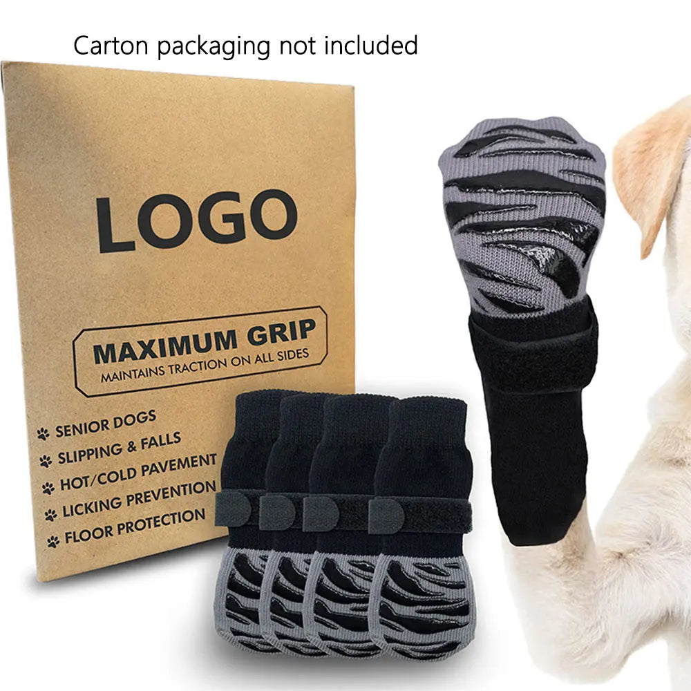 Anti-Slip Dog Socks for Hardwood Floors – Extra-Thick Grip, Protective Paw Wear