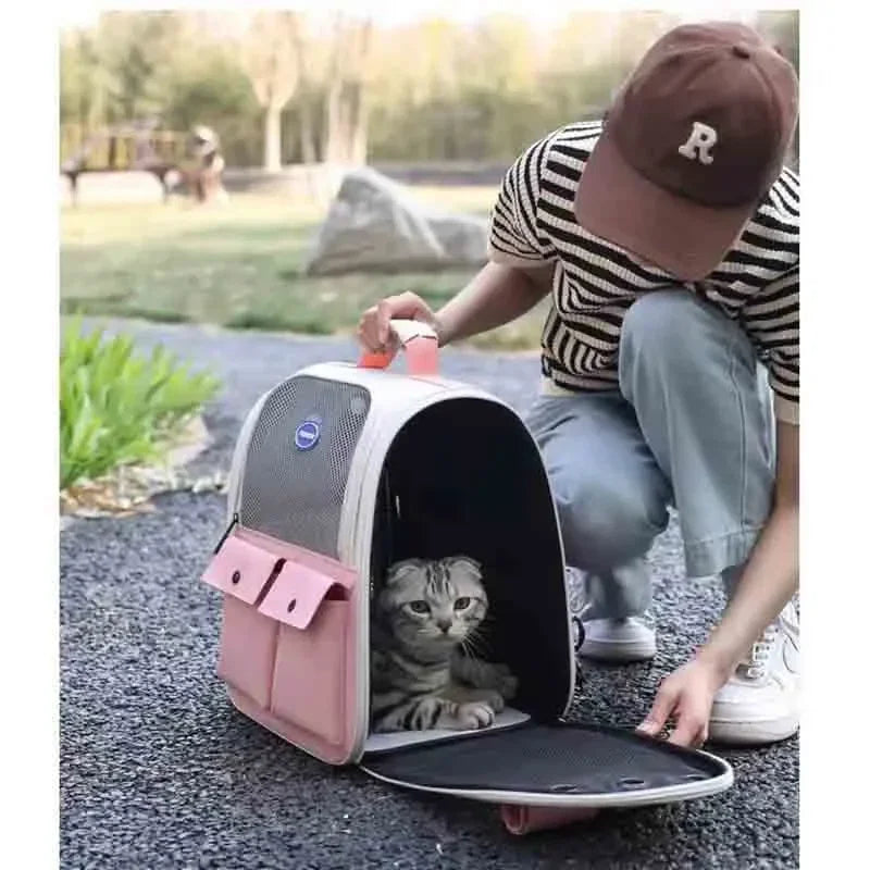 Ventilated Foldable Cat Carrier Backpack for Travel