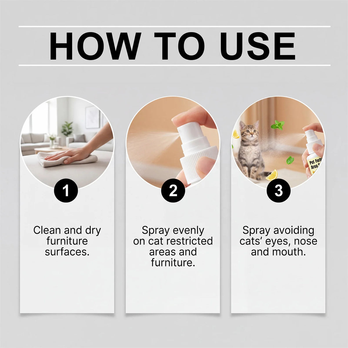 Gentle Cat Deterrent Spray for Furniture Protection