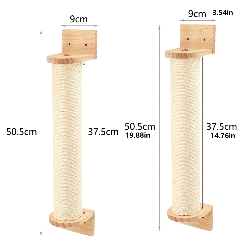Cat Scratching Post with Sisal and Wood