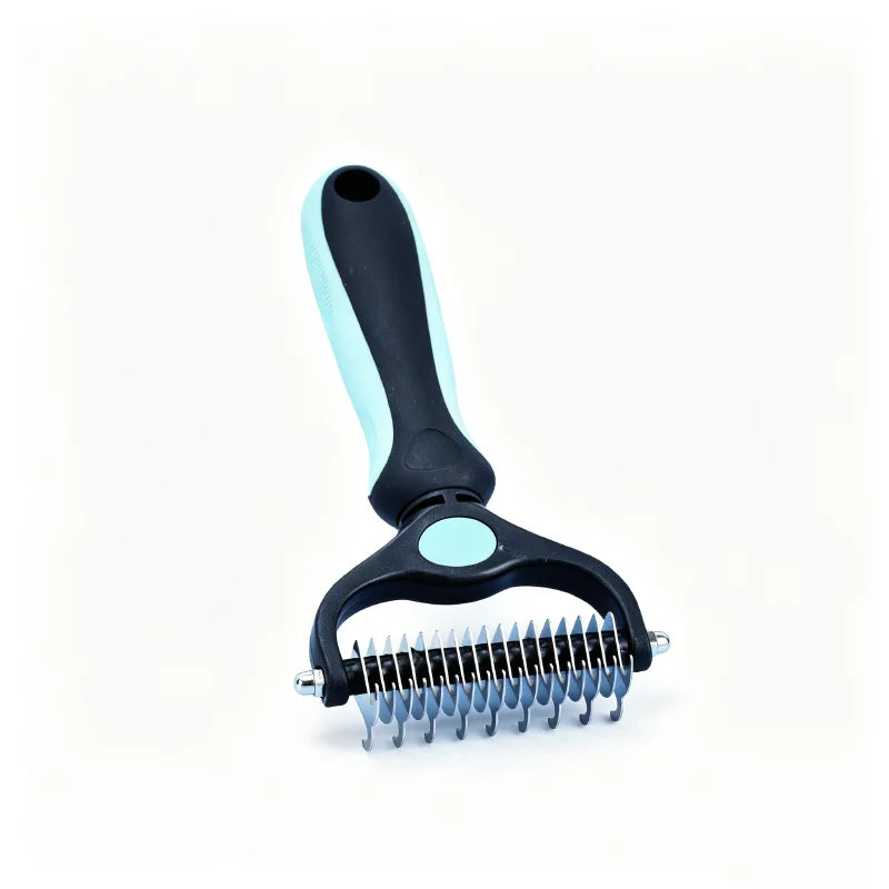 Double-Sided Pet Grooming Comb for Detangling and Shedding
