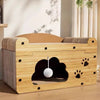 2-in-1 Cat Scratcher House with Hideout and Lounge Bed