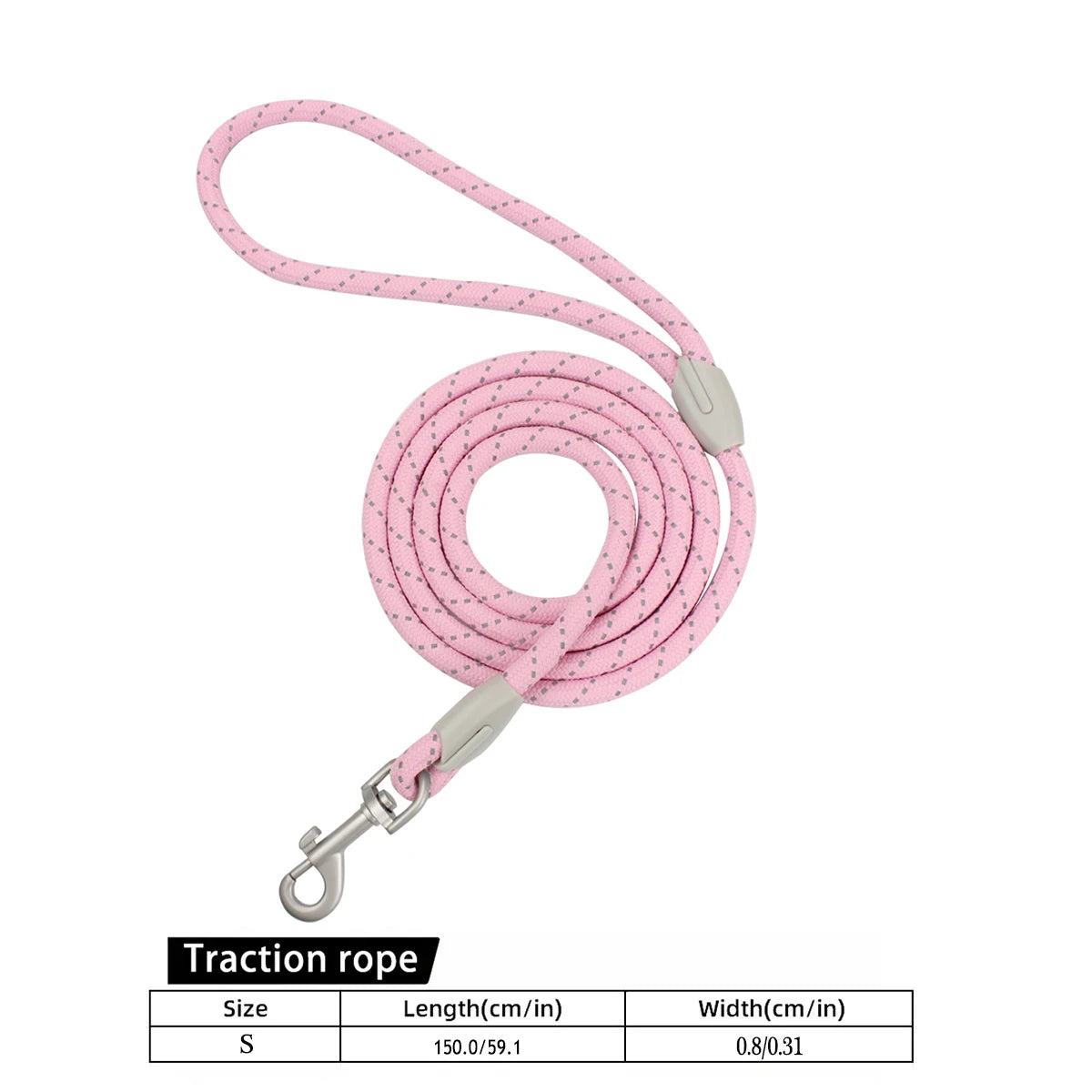 Reflective Nylon Dog Leash with Quick-Release Clip – 150cm