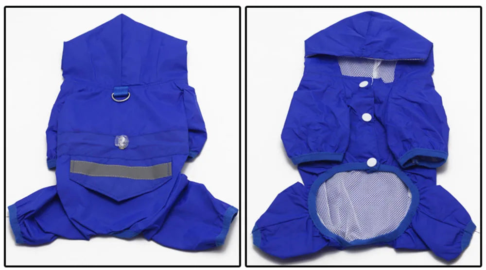 Adjustable Waterproof Dog Raincoat with Reflective Strap