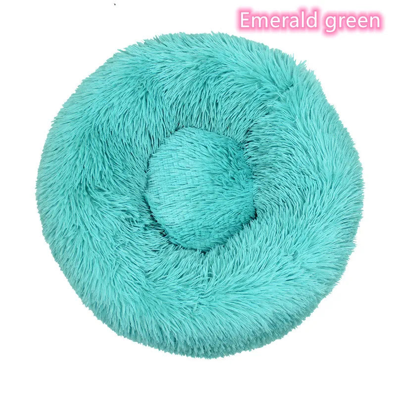 Lit Donut en Peluche Confortable pour Chat