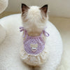 Floral Print Thin-Strap Dress for Cats