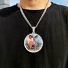 Custom Photo Medallion Pendant Necklace in 18k Gold Finish