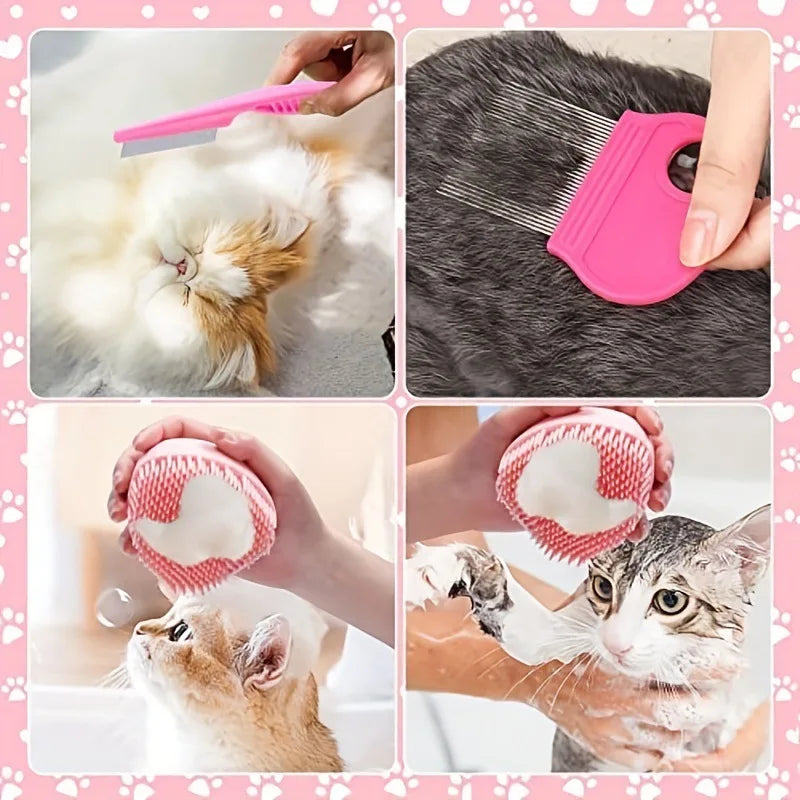 Complete Pet Grooming Kit with Nail Clipper and Detangling Brush