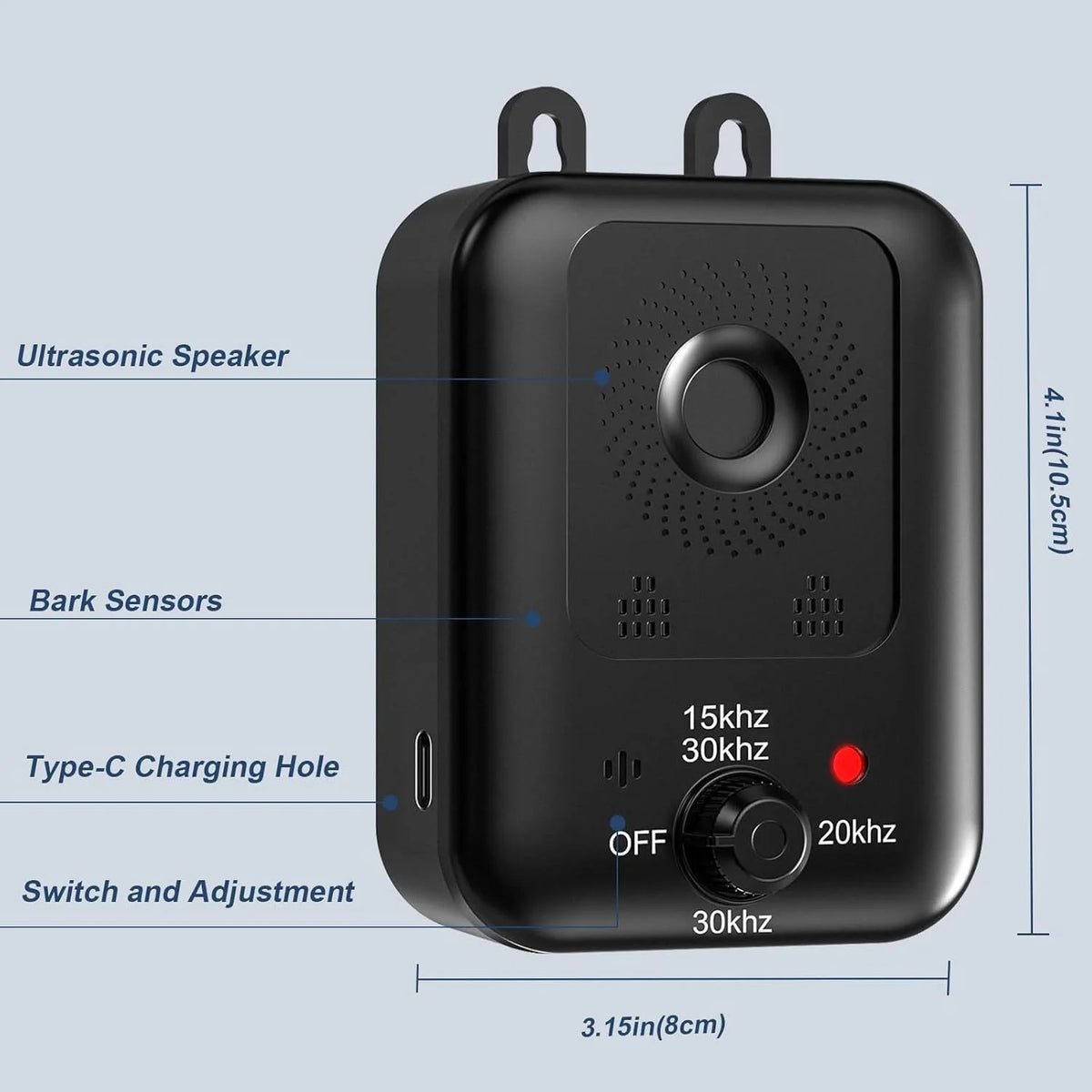 Ultrasonic Bark Deterrent Device with USB Charging