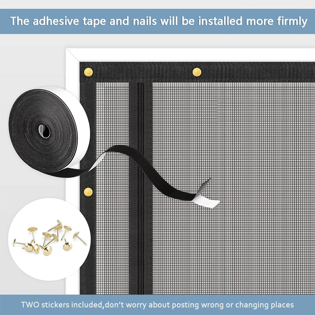 Pet Screen Door Curtain with Double Zipper – Scratch-Resistant Mesh for Interior Doors