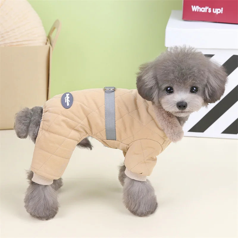 Mono de Algodón Acogedor para Perro con Capucha Impermeable