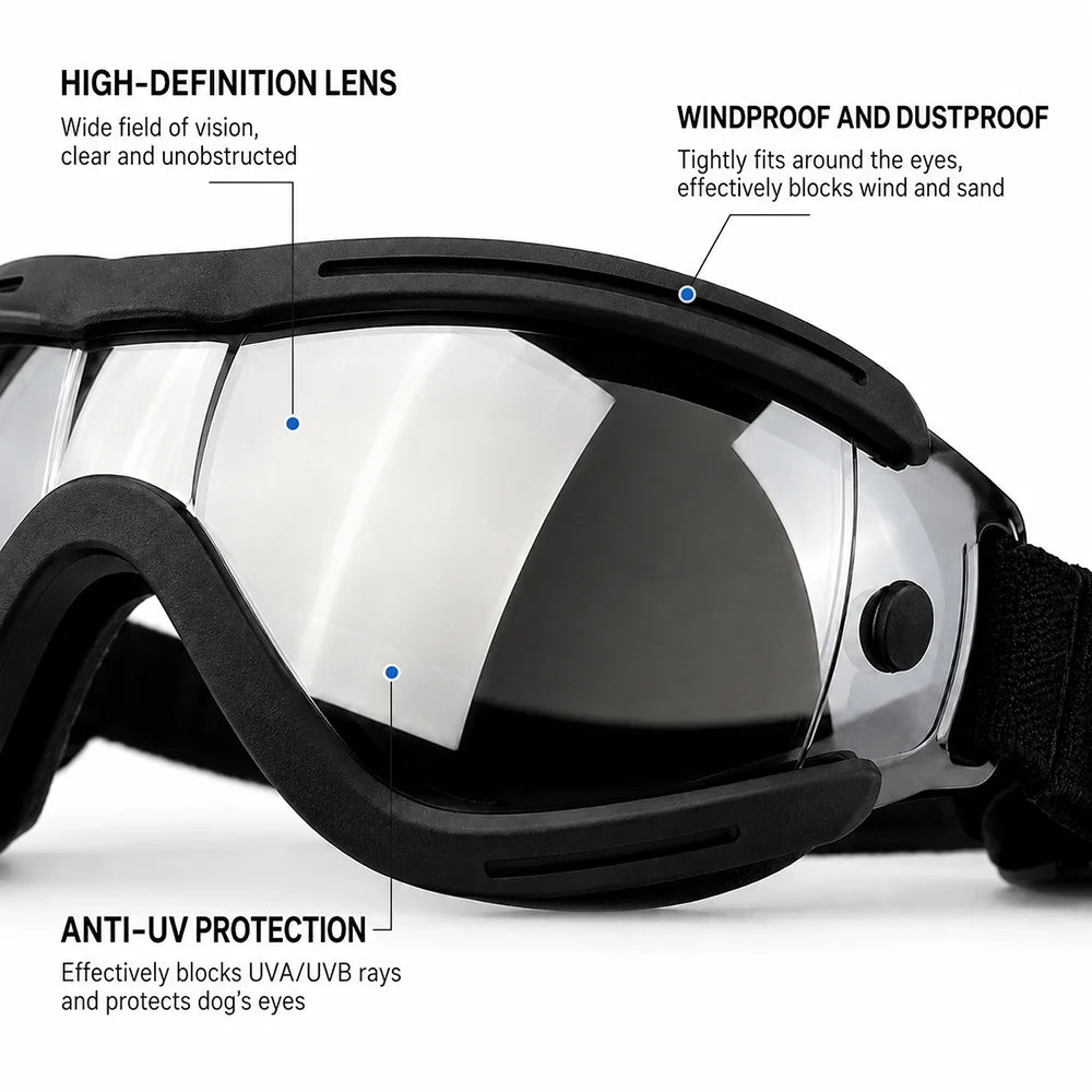 Adjustable Dog Sunglasses with UV Protection