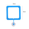 Comedero para acuarios de forma múltiple azul brillante con marco cuadrado y base circular.