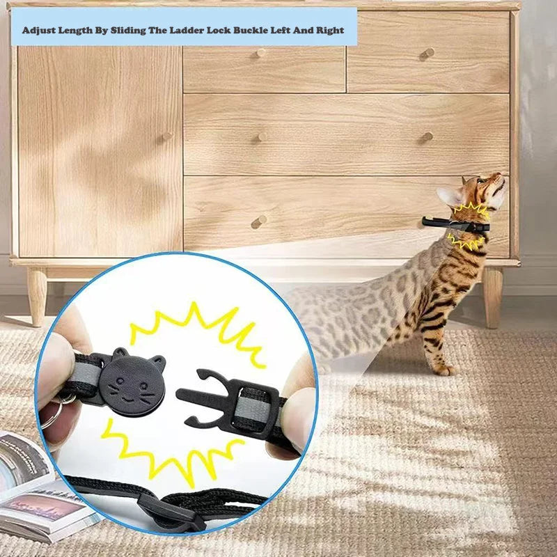 Reflective Cat Head Pet Collar with Bell for Cats and Small Dogs