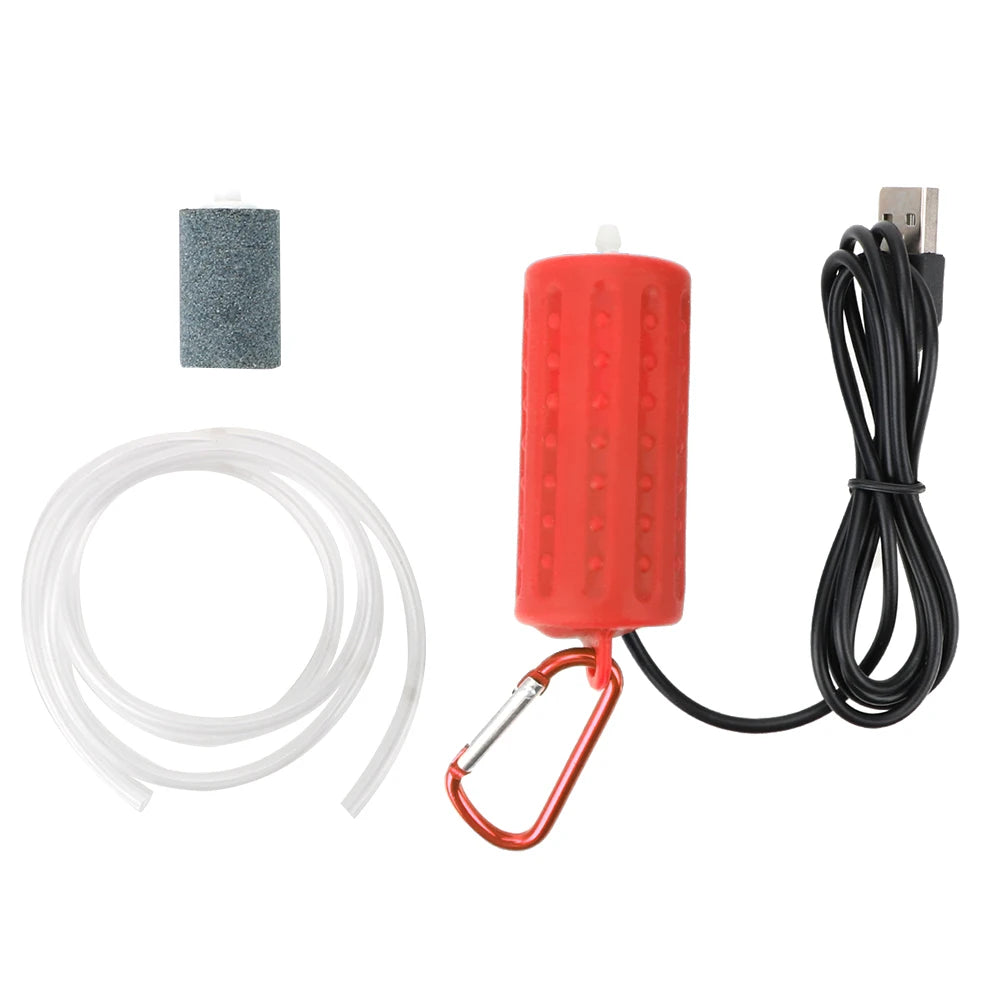 USB Mini Aquarium Air Pump with Silicone Air Stone and Tube