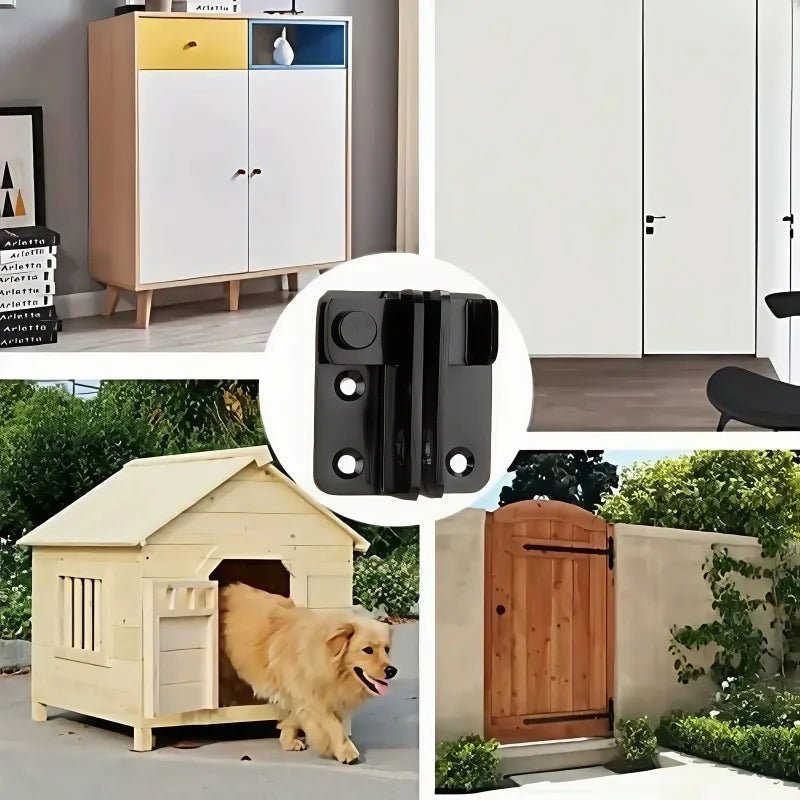 Black Sliding Bolt Lock for Cabinets, Doors, and Pet Cages