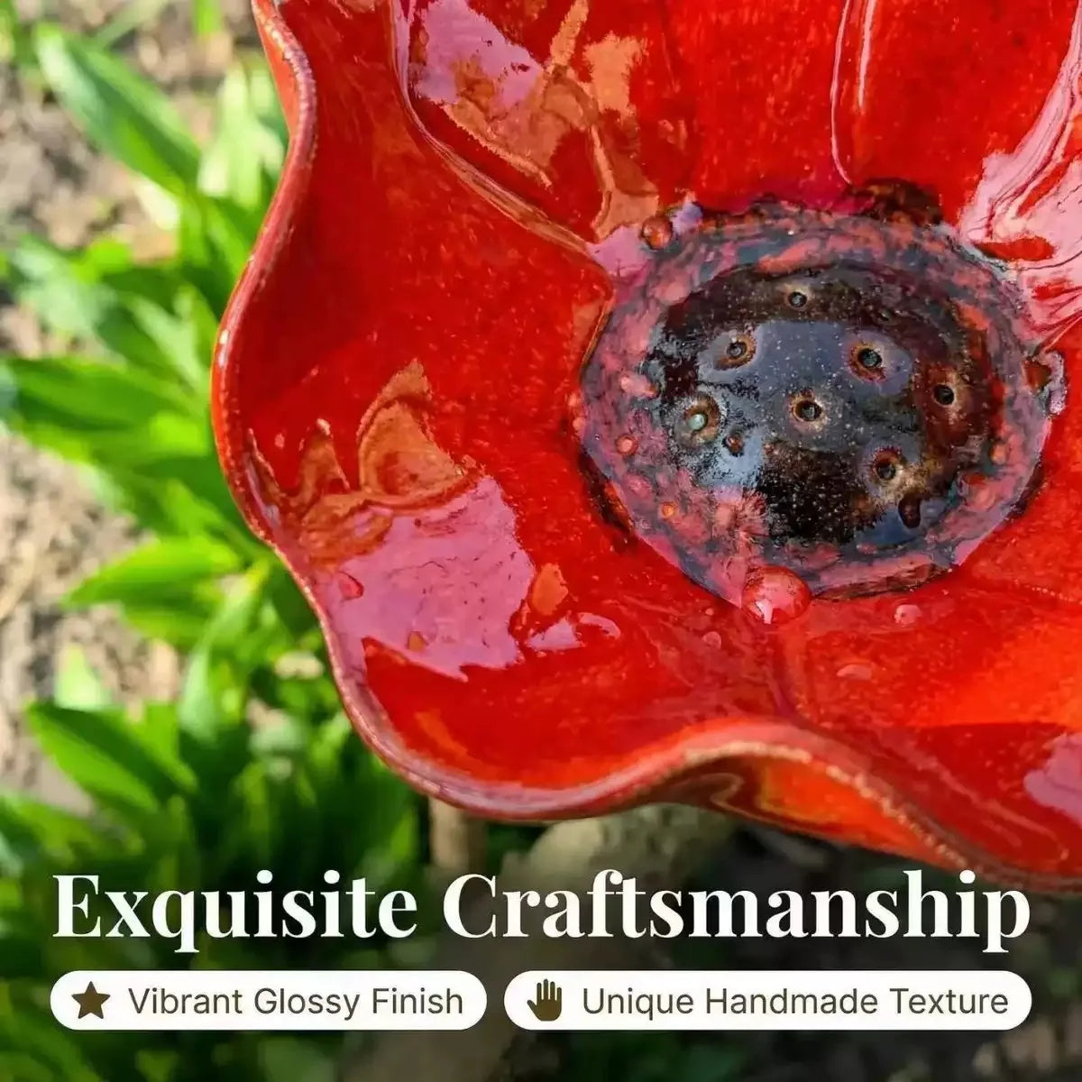 Decorative Flower Bird Feeder and Waterer for Garden