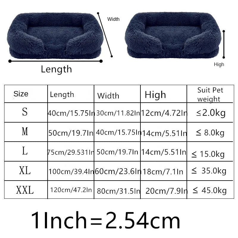 Large Dog Bed with Plush Cover and Removable Pad