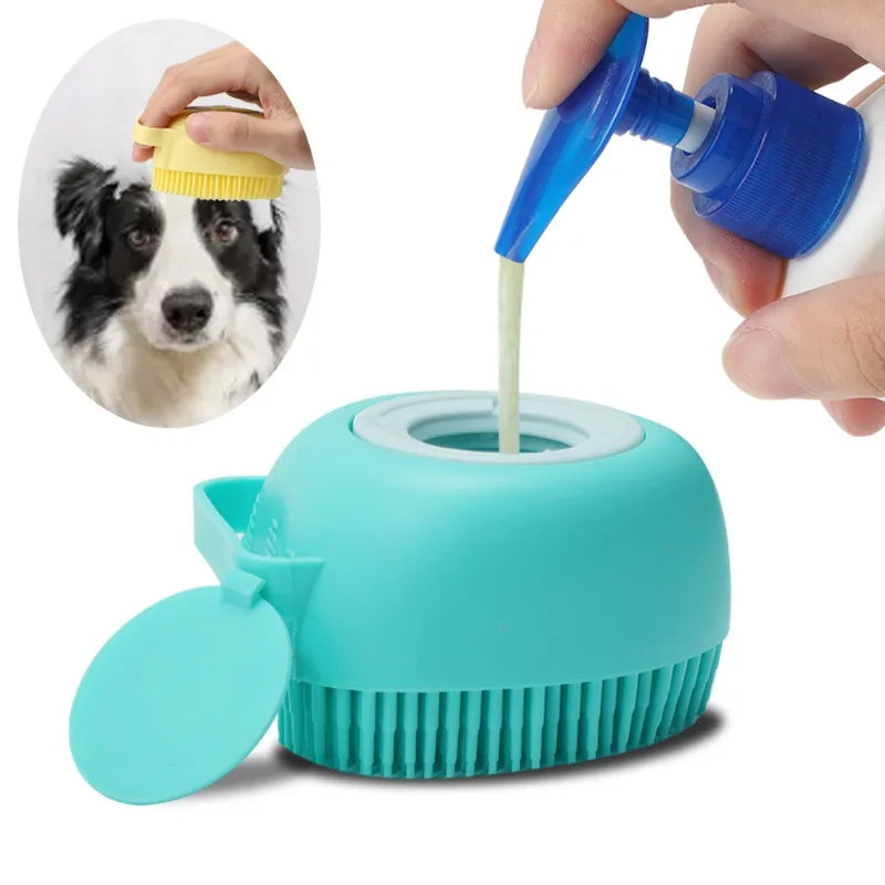 Pet Bathing Massage Brush with Soft Silicone Bristles