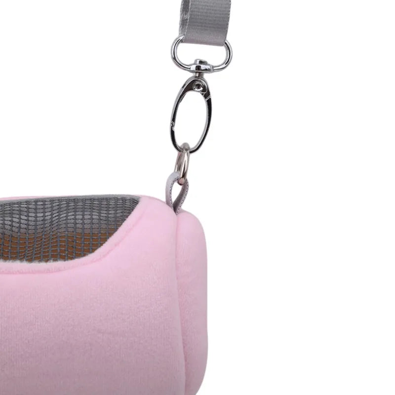 Mesh-Panel Hamster Crossbody Carrier
