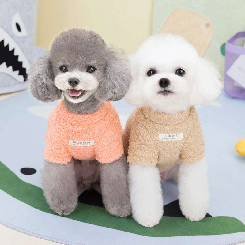 Winter Plush Dog Sweater for Small to Medium Dogs