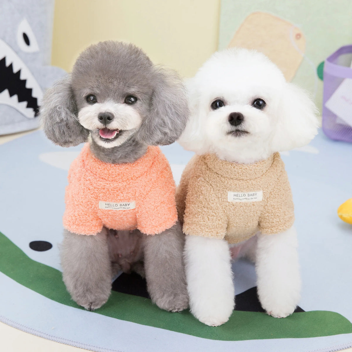 Plush Winter Dog Sweater for Small and Medium Breeds