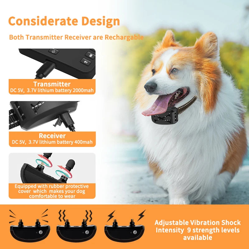 2-in-1 Wireless Dog Training Collar with Remote and Electric Fence