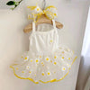 Princess Mesh Dog Dress with Bow Lace Trim