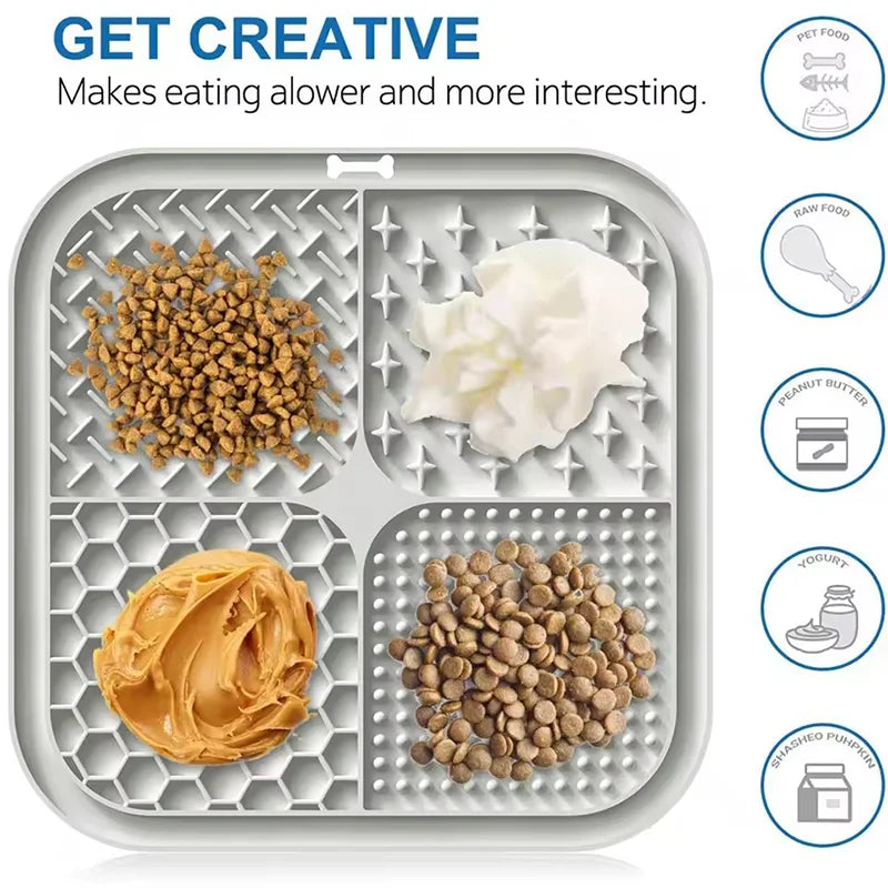 Food-Grade Silicone Pet Lick Mat with Suction Cups