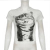 Top Crop con Estampado Animal