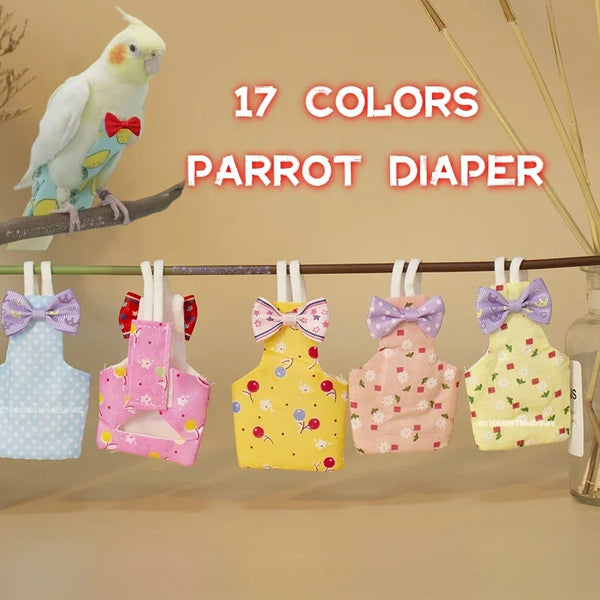Parrot Diaper Flight Suit with Bow Tie