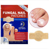 Box of fungal nail patches for overnight repair, showing a hand and the product packaging.