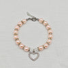 Pearl Pet Necklace with Heart-Shaped Rhinestone Pendant