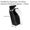 A black magnetic aquarium cleaning brush with a white handle shown from the side.