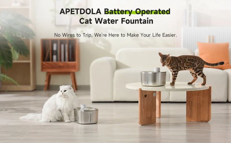 Fuente de Agua Inalámbrica para Gatos con Sensor