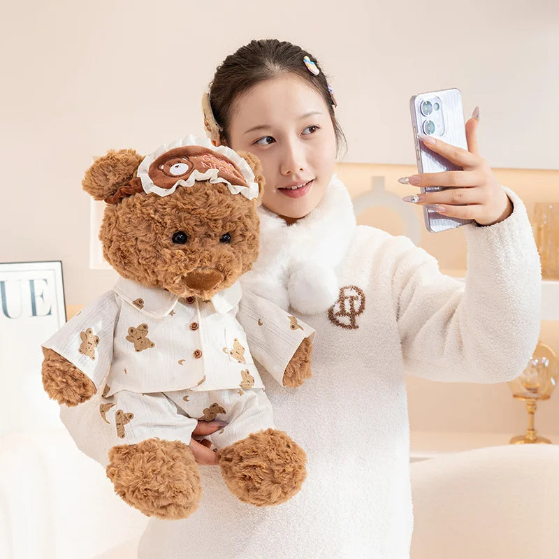 Cozy Pajama Bear Plush with Sleep Mask